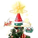 Rotating Christmas Tree Topper Star - Featuring LED Lights and Festive Music, Electric Music Sprite, Good, Easy Installation,USB Powered Musical Decoration Creating Christmas Atmosphere