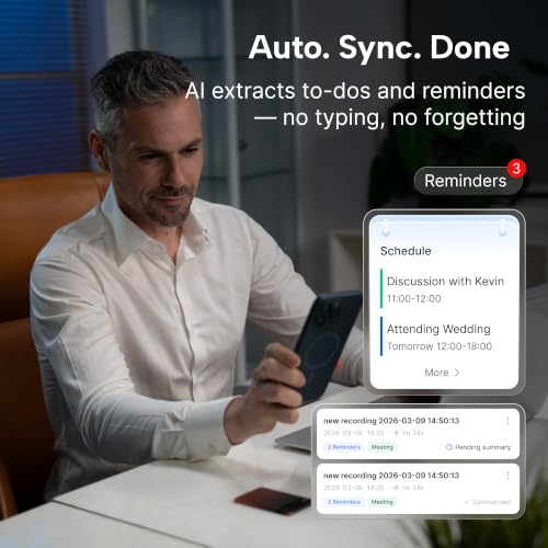 Image of AI Voice Recorder, Unlimited Transcription, 2.0 Standard, Black