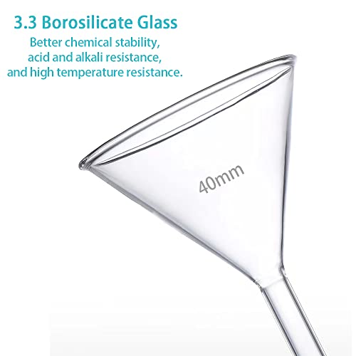 40Mm Glass Funnel, Short Stem 3.3 Borosilicate Glass Funnel For Science Labs And Home Kitchen Use, Huaou, Pack Of 1 #TOP2