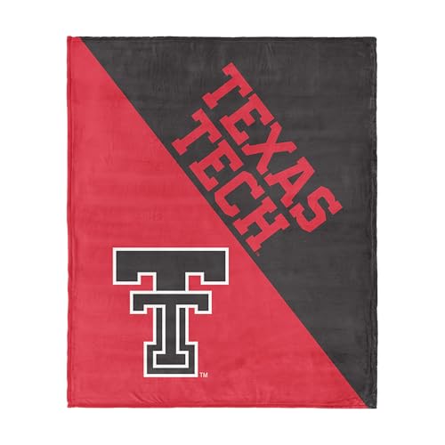 Northwest NCAA Texas Tech Red Raiders Halftone Silk Touch Throw Blanket, 46 x 60 in, Ultra Soft Plush Polyester, Lightweight Warm Decorative Couch Bed Game Day Gift
