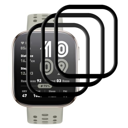�Ή� Amazfit Bip 6 �t�C���� �y3���Z�b�g-�� �i���zamazfit bip6 �ی� �t�B���� ��ʕی�V�[�g �t���V�[�� �J�o�[ �t���ی� �\�t�g �y PET������ �Y�f�@�� 3D�ȖʃJ�o�[ �ϏՌ� ���� �C�A�[�� �����x ������ �w��h�~
