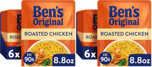 BEN'S ORIGINAL Ready Rice Roasted Chicken Flavored Rice,Easy Dinner Side,8.8 OZ Pouch,(Pack of 12)