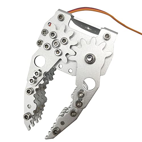 Professional Metal Robot Arm/Gripper/Mechanical Claw/Clamp/Clip with High Torque Servo, RC Robotic Part Educational DIY for Arduino/Raspberry Pie, Science STEAM Maker Platform (Silver)