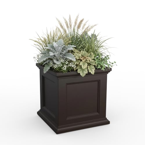 Mayne Fairview 24in Self-Watering Square Planter, Espresso
