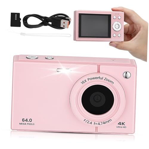 Appareil photo compact rose pour photos de voyage OUNONA écran rétro et zoom
