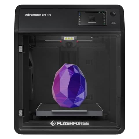 FLASHFORGE Adventurer 5M Pro 3D Printer, 600mm/s Max High-Speed 3D Printers with Auto Leveling, Dual Filtration System, Remote Monitoring, Quick Detachable Nozzle,Effective Cooling, Automatic Shutdown Cover