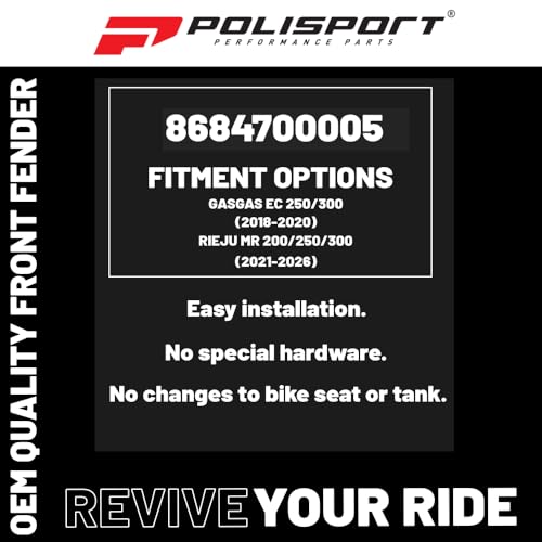 Polisport 8684700005 - Parafango Anteriore Replica Oem Realizzato In Plastica Lucida Durevole E Resistente Compatibile Con Le Moto Gas Gas In Colore Bianco - 3
