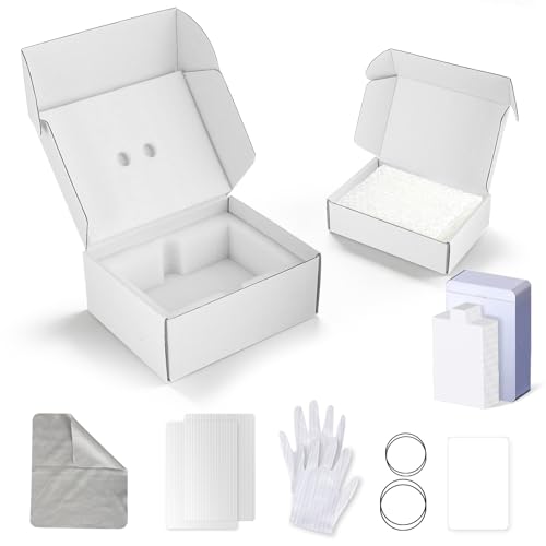 Card Grading Submission Kit for PSA BGS SGC CGC Shipping Box with EPE Foam & Bubble Wrap - Includes 25 Semi-Rigid Holders 100 Card Sleeves 2 Waterproof Plates