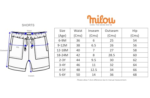 Image of Milou Girls 100% Cotton Stripes Allover Print Biowash Shorts | Soft & Breathable, Safe Dyes, Label-Free Comfort
