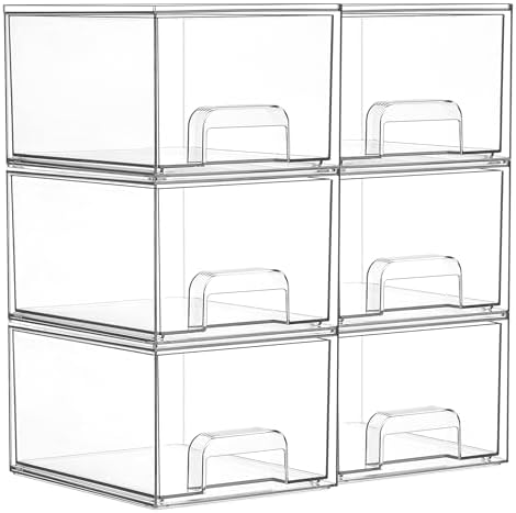 Vtopmart Paquete de 6 pequeños cajones de almacenamiento apilable...