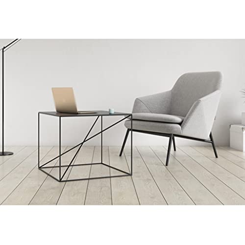 Table de chevet noire et support de canapé pour optimiser le rangement des petits salons - 8