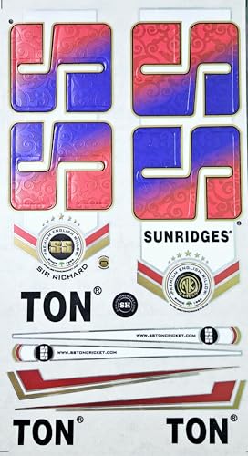 Image of Cottontail Cricket Bat Sticker | 4D Viv English Willow Sports Fiber Tape Embossed Accessories | Red