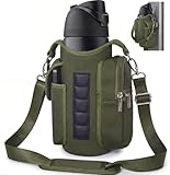 AUPET Magnetic Gym Bag for Men Women, Small Gym Bag Organizer, Crossbody Water Bottle Carrier Holder Fits 18-40oz for Workout (Dark Olive Green)