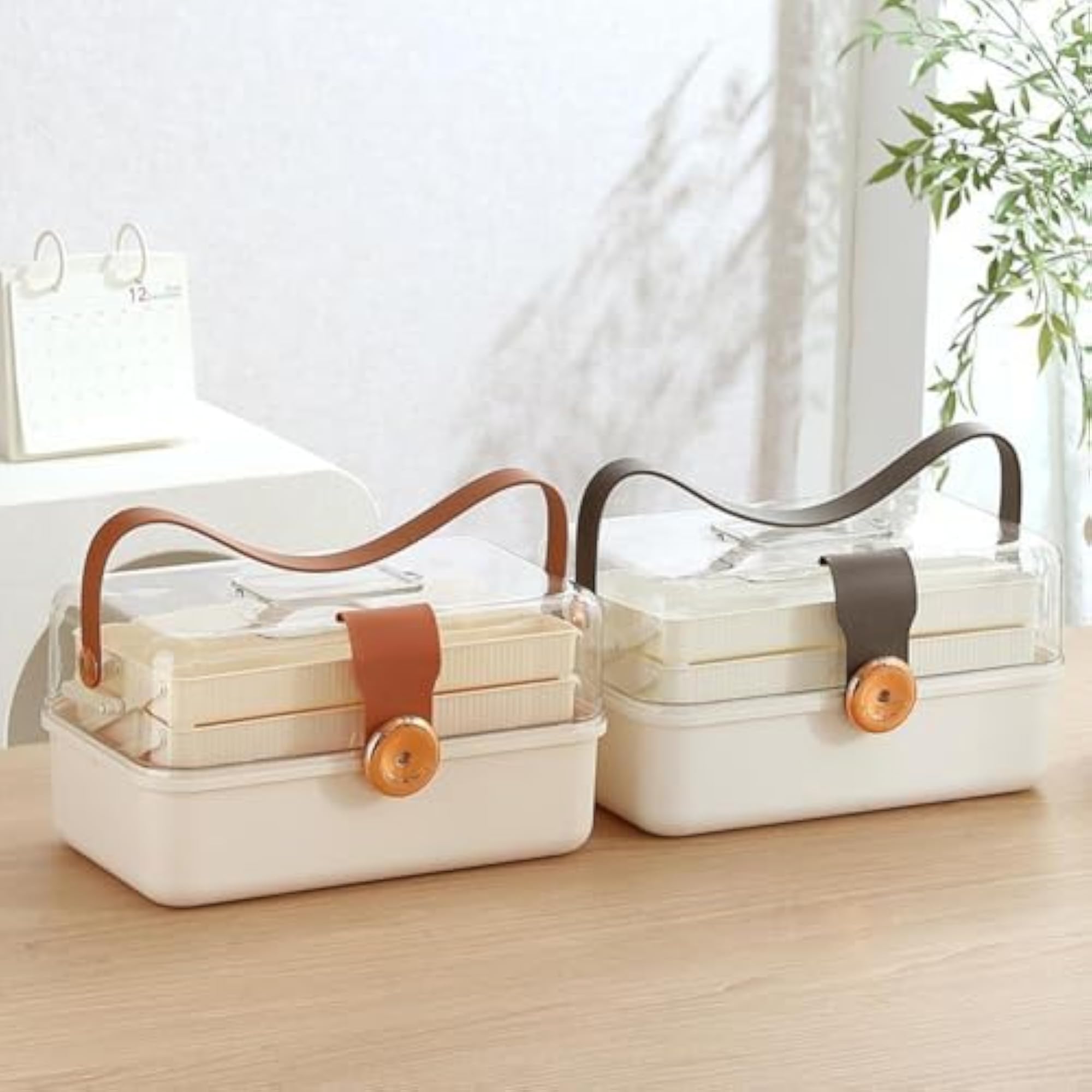 Family First Aid Box with Handle for Outdoor Use