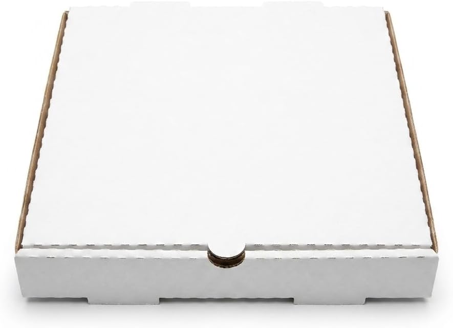 8x8 White Corrugated Cardboard Pizza Box 50 Pack Commercial Recyclable Food Packaging for Pizza, Pies, Cheesecakes, and Steaks