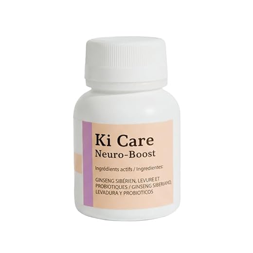Comprimidos con Ginseng Siberiano para la Concentración y el Rendimiento Mental. Con Probióticos y Levaduras para el Bienestar Intestinal. Suplemento Alimenticio Holístico. Neuro Boost - Ki Care
