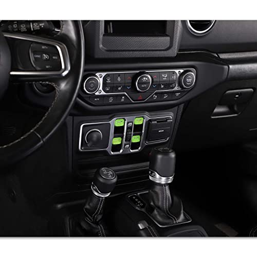 SQQP Window Switch Button Cover Trim Interior Accessories Fit for 2018-2026 Jeep Wrangler JL JLU & Gladiator JT(Green) by SQQP - Used condition - Image 7