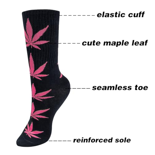 Image of DAZCOS Unisex Maple Leaf Socks Multicolor 2 Pairs for Halloween Christmas Thanksgiving Day