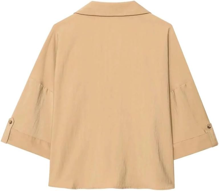 Women's Casual Shorts Set Women Loose Buttons Short Sleeve Shirt And Belt Shorts