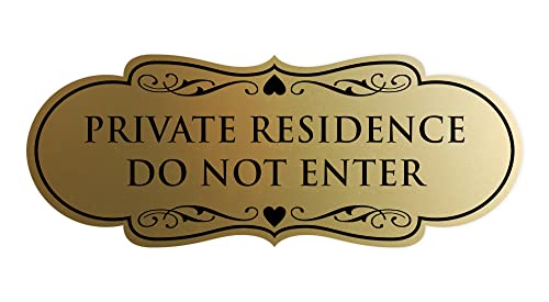 Panneau Private Residence Do Not Enter plaque de porte dorée pour maison