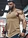 FITMENS Men's Fitness Racerback Gym Tank Tops Sleeveless Muscle Shirts Athletic Workout Stringer Bodybuilding Shirts Dark Khaki