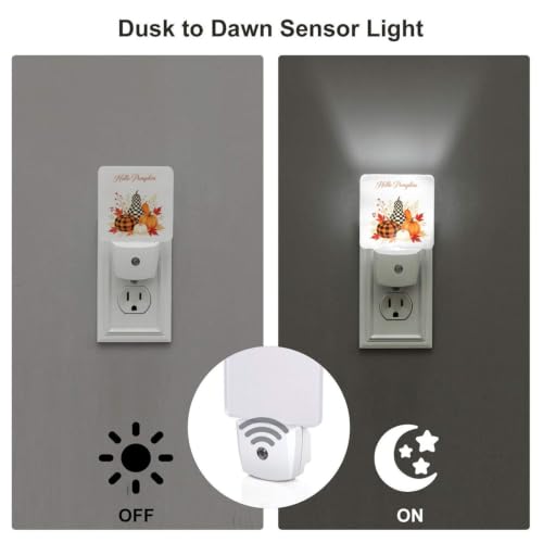 Image of Thanksgiving Pumpkin Basket LED Plug-in Night Lamp 2 Piece Set for Bedroom
