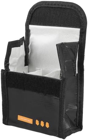 Hamwesh Bag, Fireproof Explosion Proof Heat Battery Safe Bag, Drone Battery Storage Pouch with Portable Compact Design for Flip Drone Outdoor Adventures (3 Batteries Capacity) - 2