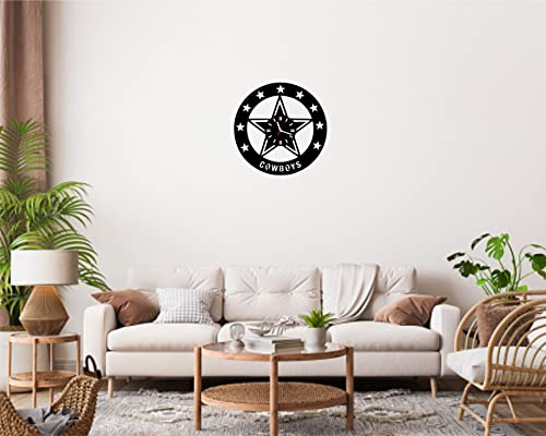 Wooden Wall Clock Cowboys Lovers Gifts For Men Boys Dad Husband, Unique Home Decor, Wall Room Decorations, Gifts For Football Lover #TOP4