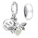 ZURWTCH Glow-in-the-dark Firefly Dangle Charm Fit Women Bracelet Necklaces Fashion Gifts 925 Sterling Silver DIY Jewelry