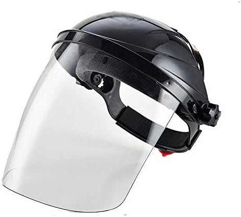 Anti-Impact Mask Splash-Proof Head-Mounted Transparent Protective Face Shield with Universal Hard Hat
