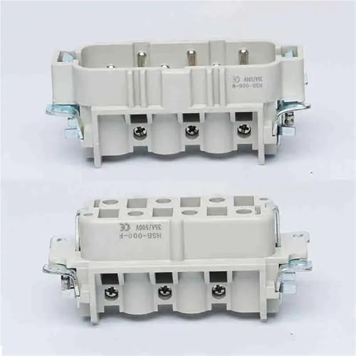 Conector de alta resistencia H16B-HSB-006-1-2 con toma rectangular de 6 núcleos y 35A 4