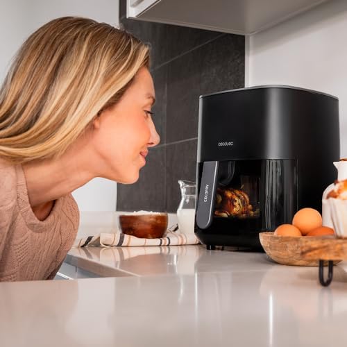 Cecotec Frytkownica powietrza bezolejowego 6.5L Cecofry Fantastik okna 6500 okna, 1700W, Technologia PerfectCook, 12 trybów gotowania, Dotykowy, Przyciemniany 80-200ºC, Okno, Kuchnia hast 60 min