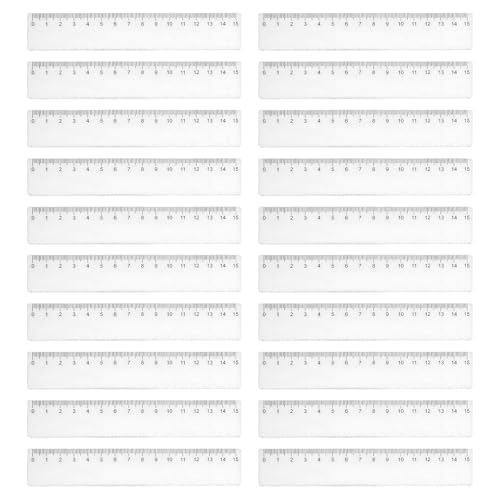 Lineal 15cm, 20 Stück Transparente Lineale Für Grundschule, Büro Und Zuhause, Lineal Set Für Präzises Messen, Zeichnen Und Basteln, 15 Cm Flexible Kunststofflineale