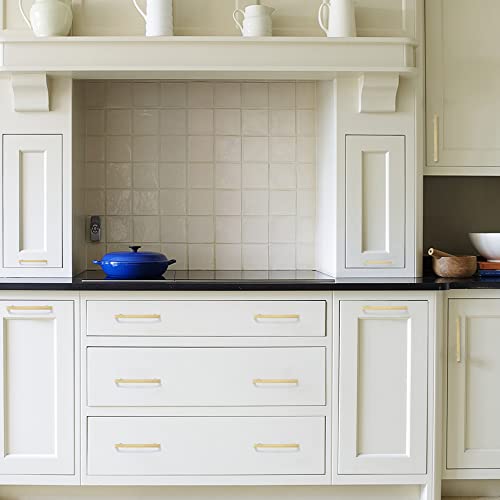 Qogrisun 5-Pack Solid Brass Hexagon Cabinet Pulls - 5-Inch Hole Center, Brushed Finish, Perfect For Kitchen, Bathroom, Dresser, And Cupboard Hardware #TOP7