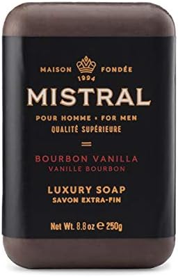Mistral Bar Soap Organic, Bourbon Vanilla, Large, Natural Exfoliation