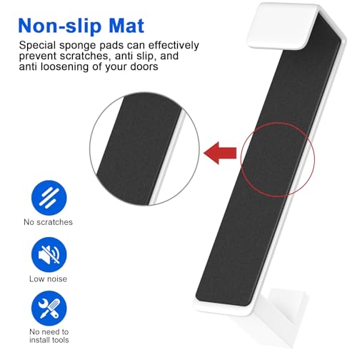 PMMASTO 2-Pack Over The Door Hooks - Rustproof Stainless Steel Door Hangers for 1-3/4 Inch Doors, Non-Marking and Tool-Free Easy Install​​ (White, L Shape-Fits 1-3/4" Thick Door) by PMMASTO - Image 4