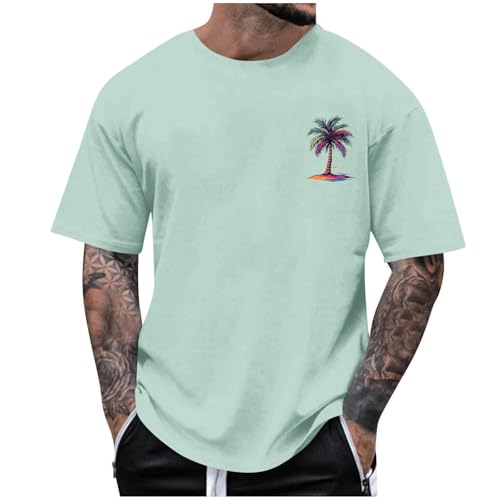 Camisa Hombre Hawaiana Camiseta Hombre Oversize con Estampado Gráfico Manga Corta Cómoda Cuello Redondo para Uso Diario Informal Y Actividas Al Aire Libre Camisa Cuello Mao Running