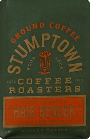 Stumptown Coffee Roasters, Medium Roast Ground Coffee - Hair Bender 12 Ounce Bag, Flavor Notes of Citrus and Dark Chocolate (Pack of 2)