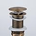 Beelee Bathroom Sink Drains Pop Up Drain with Overflow for Vanity Vessel Sinks Without Overflow, Antique Brass Finish,BLDW9440A