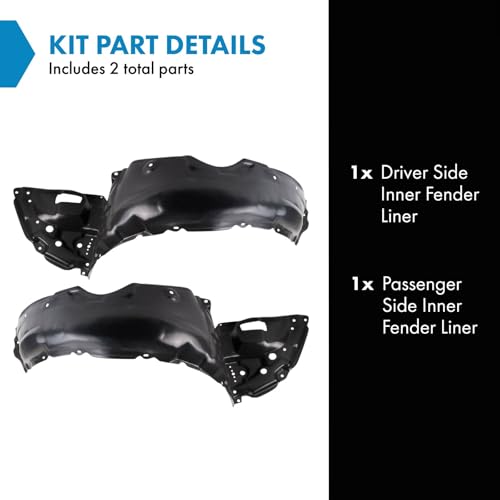 Image of TRQ Inner Fender Liner Set Compatible with 2009-2013 Toyota Matrix TO1248155 TO1249155