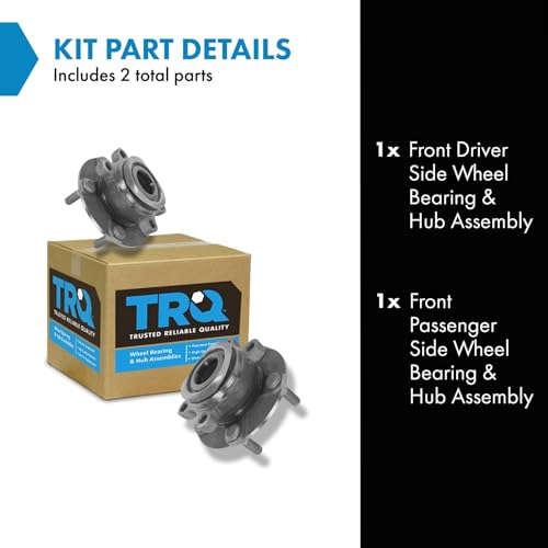 Image of TRQ Front Left and Right Wheel Bearing and Hub Assembly Set 2 Piece Compatible with 2008-2013 Nissan Rogue 2014-2015 Rogue Select 2007-2012 Sentra SE-R 2007-2012 Sentra SE-R Spec V