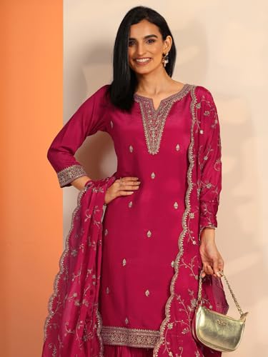 Ensemble kurta brodé en coton mélangé Libas finitions haute qualité - 2