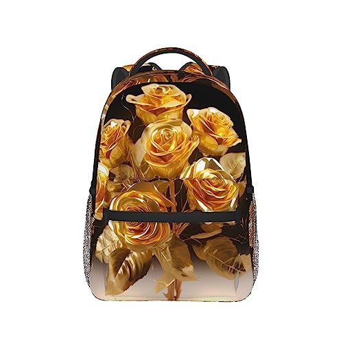 Sac à dos de voyage noir taille unique avec imprimé rose doré chic