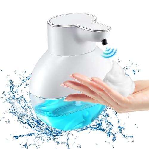 Resszo Dispenser Sapone Automatico, 400ML Sapone Automatico Schiuma, Sensore Infrarossi Dispenser Sapone muro, Dispenser Sapone Bagno Automatico Ipx5 Impermeabile, Adatto Per Bagno,Cucina,Hotel