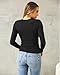 Abardsion Women's Long Sleeve Shirts Spring 2026 Casual Basic Going Out Crop Tops Slim Fit Tight Y2K Clothes(Black, S)