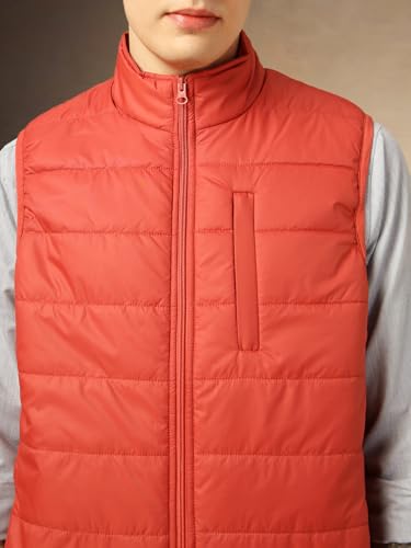 Image of Dennis Lingo Men Regular Fit Polyester Sleeveless Solid Jackets