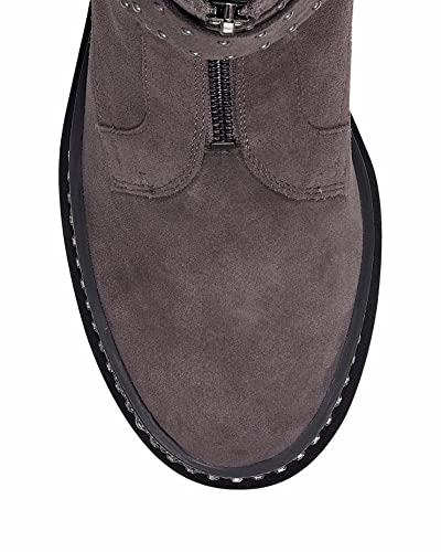 Vince Camuto Blinda Peltro Grey Moto Chic Chain Rim PLatform Lug Sole Booties2