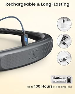 Glocusent Collo Lampada da Lettura Ricaricabile, LED Luce del Libro con 5 Colori e Regolabile, Luce Lampada da Lettura per Libro Perfetta per E-Reader, Studio, Letto, Viaggi, Lavoro a Maglia