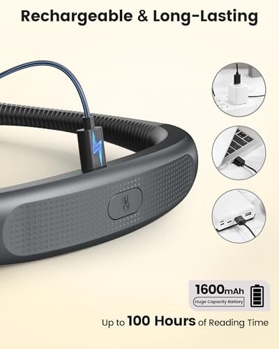 Image of Glocusent Bendable Neck Light, 100 Hours Reading Light for Book Lover Gifts