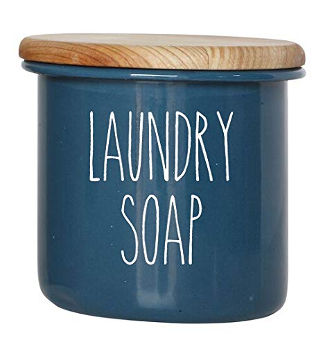 Black - Laundry Soap Vinyl Decal - Skinny Farmhouse Style for Laundry Room - 5w x 5.5h inches - Die Cut Sticker